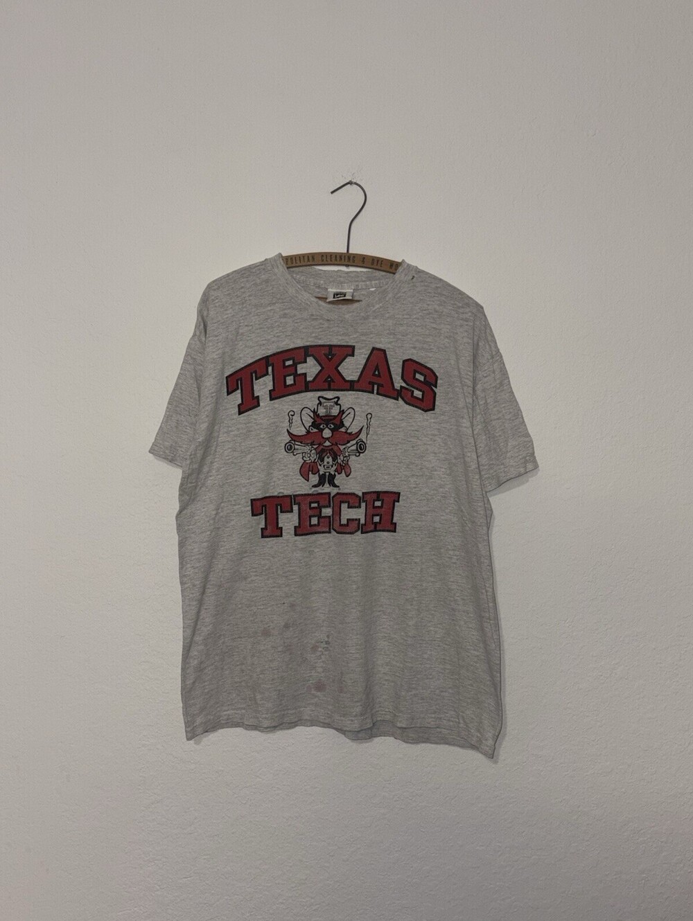 Vintage 90s Lee Texas Tech Red Raiders Distressed Faded Shirt Size Men’s Large